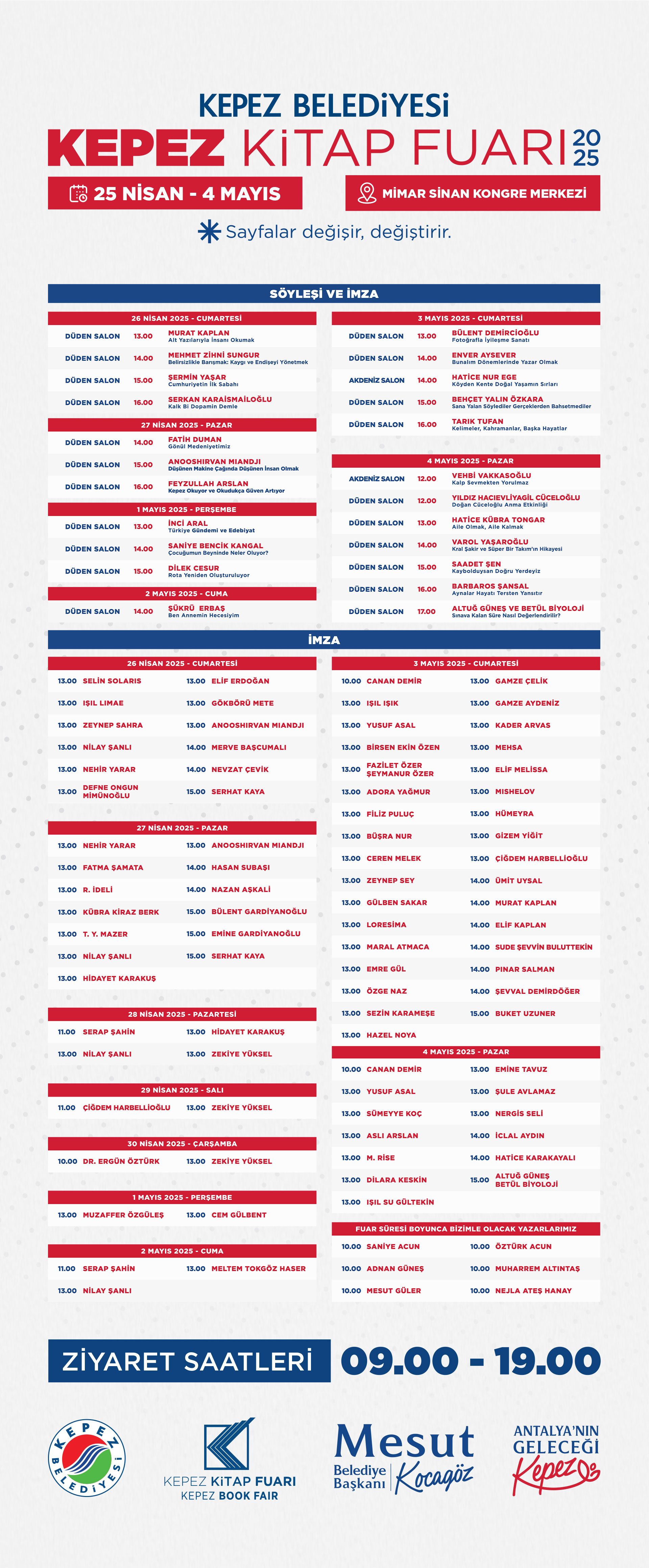 Kepez Kitap Fuarı Programı